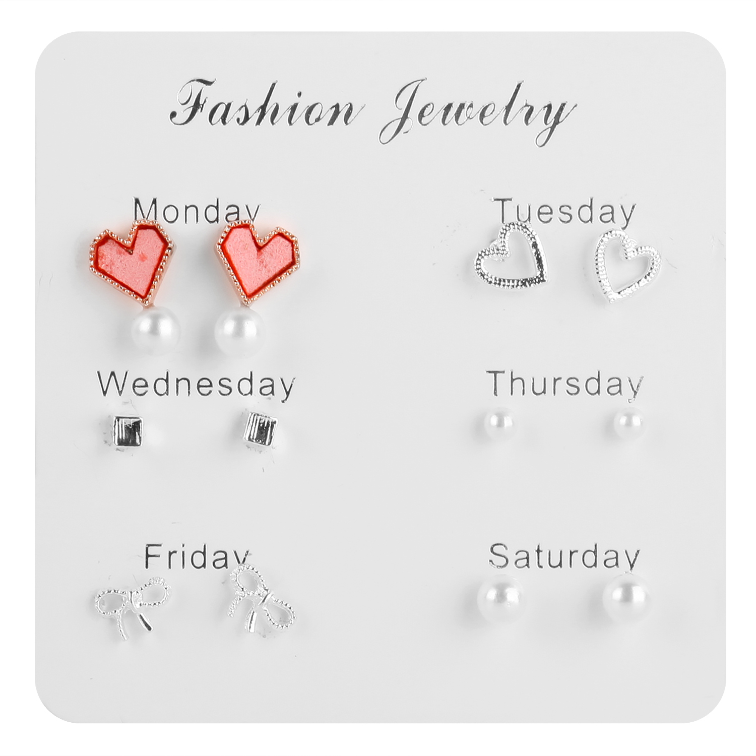 Ladies Alloy Pearl Earring Diamond Ball Snowflake Moon Starfish Heart Earring Designs Stud