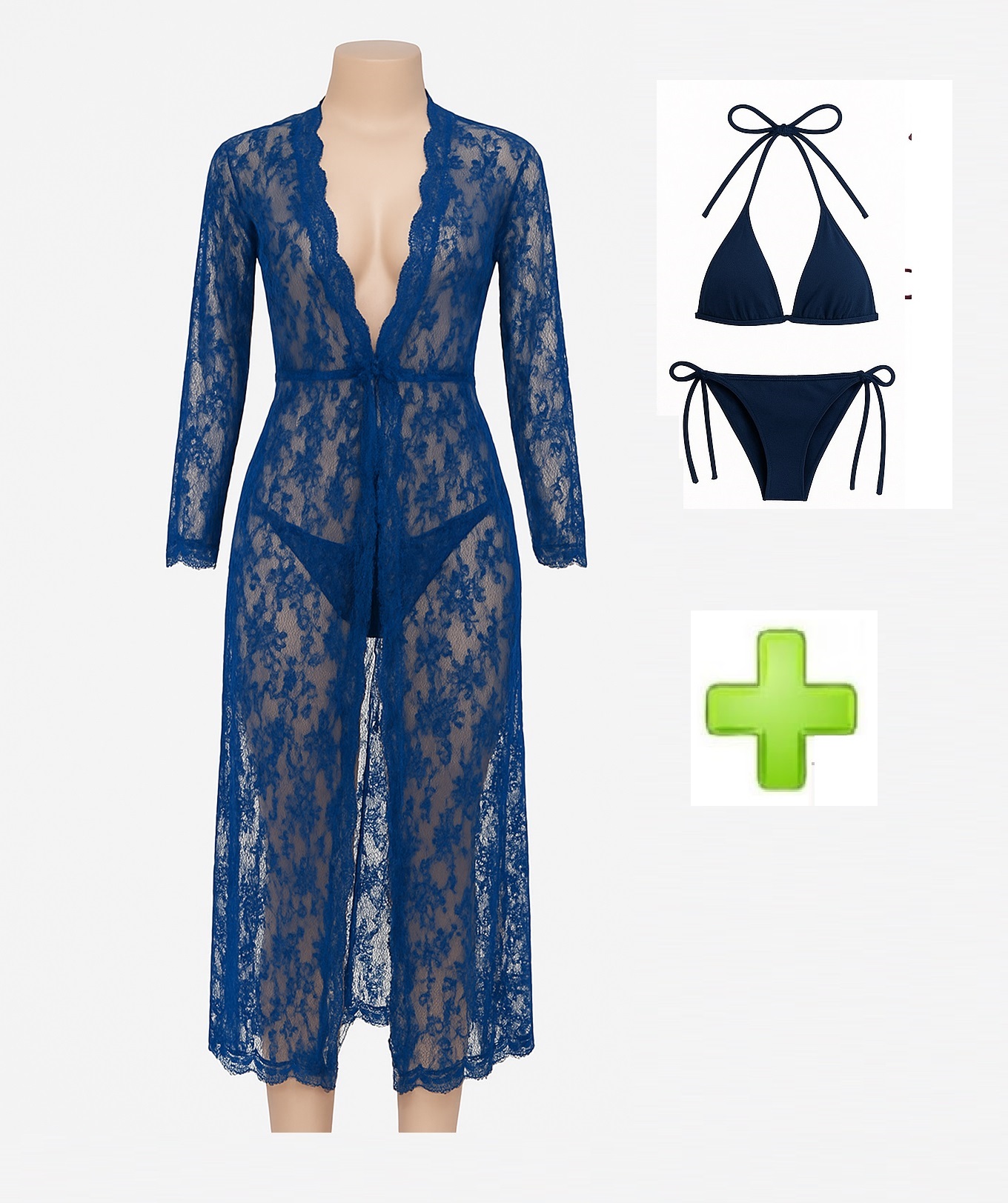 3 Pcs - Nighty Beautiful Bridal Maroon / Hot Saxy Silk Long Gown / Bridal Night Suit / Nightwear / Sleepwear / Night Dress with Bikni set Hot Saxy Long Nighty For Ladies / Beautiful Night Dress-Net-Blue