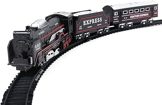 Train Set for Kids with Track Train - Battery Operated Railway Train with Light Games for Kids, Boys, Girls  (Black Train, 1 Set)