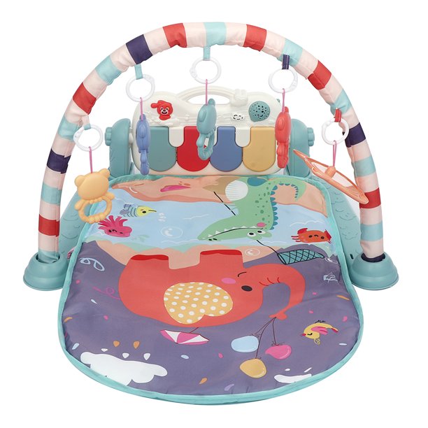 Plastic harmonium multi-function music and light piano baby play mat with fence