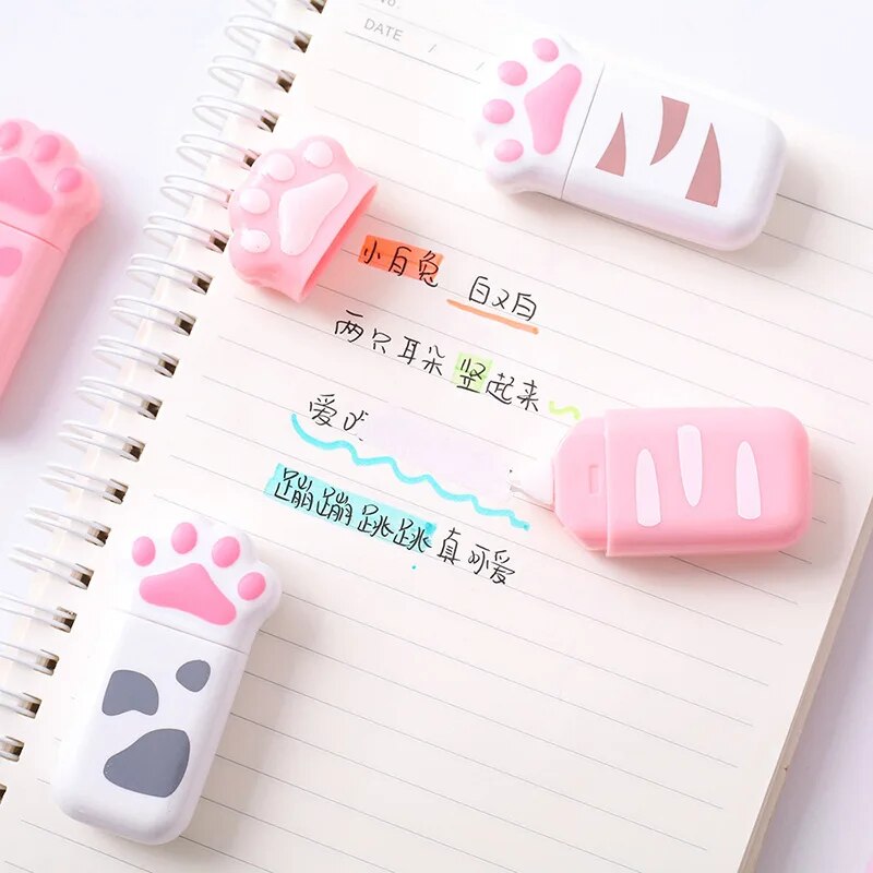 Kogcmeetl 3 Pack White Out Correction Tape, Cute Mini Correction Tape, Kawaii Cat Paw White Out Tape For Cat Lovers Students And School Office