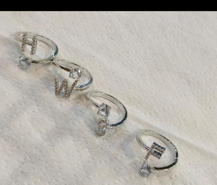 metal ring,alphabate ring,customize ring,girls ring,trending accessories,trending ring,a to z alphabet ring ,initial ring,name ring,letter ring,personalized ring,adjustable ring ,charm ring,band ring,zircon ring