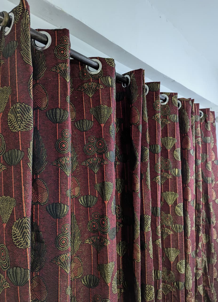 High Quality Premium Curtain 1Pc Parda (55*96 Inches) Elegant & Crystal Designs With Guaranteed Ring(Eyelet) For Bedroom & Living Room