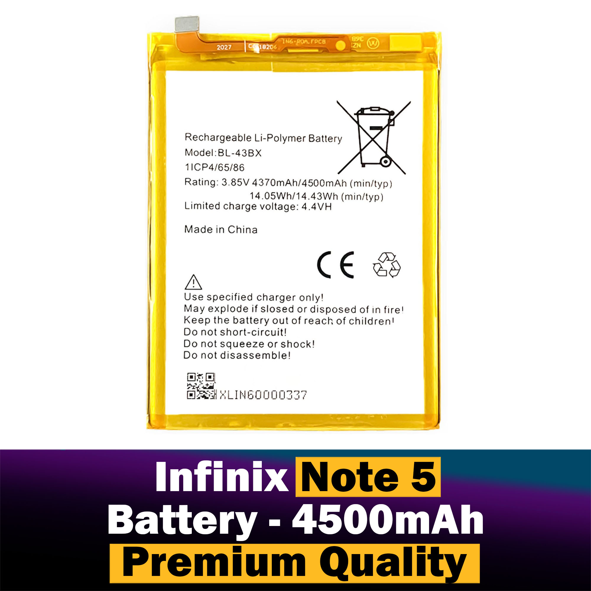 infinix Note Battery EB-BL-43BX Replacement Premium Quality