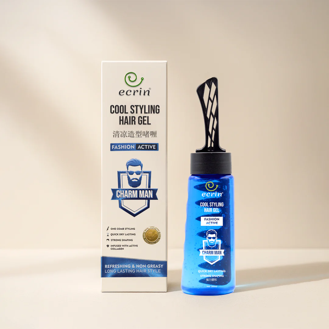 ECRIN COOL STYLING HAIR GEL WITH ACTIVE COLLAGEN - 280ml - For Men - Hair Styling for Men