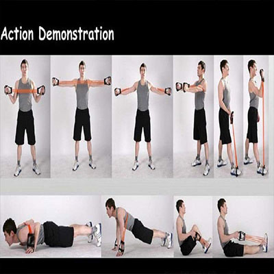 Fitness Home Gym 5 Rubber Tubes Fitness Strength Training Power Resistance Bands JT-003, Chest Flexor / Muscle Pulling Exerciser / Muscle Workout Stretcher Home Fitness Equipment for Men & Women