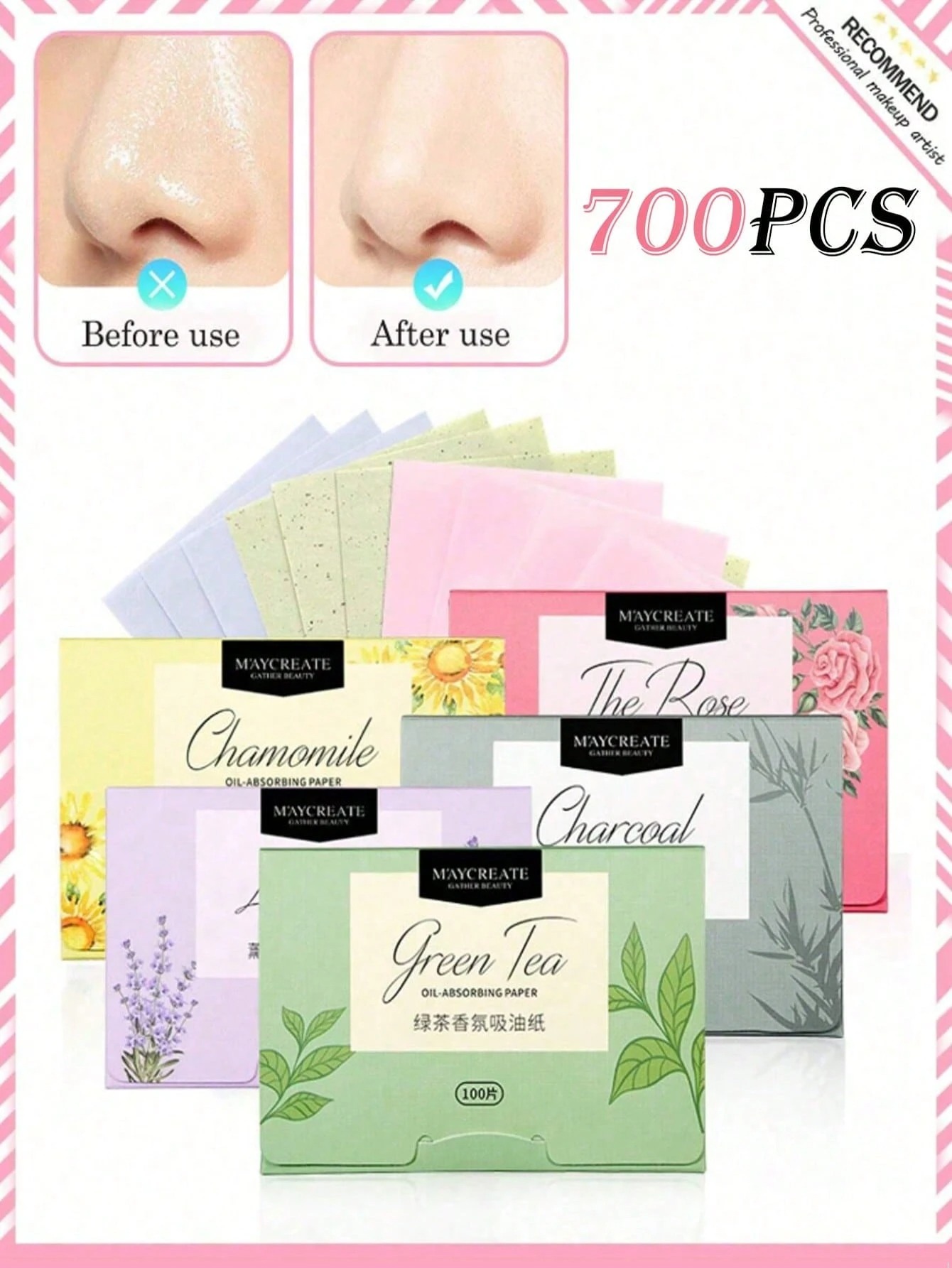 100Pcs/box Face Cleanser Oil Control - Oil Absorbing Paper For Facial Oil Absorbing - Soft Paper Fragrance Portable Box Makeup Tools - 100PCS Fragrance Facial Oil Absorbing Paper Anti-Grease Paper Portable Oil Blotting Paper
