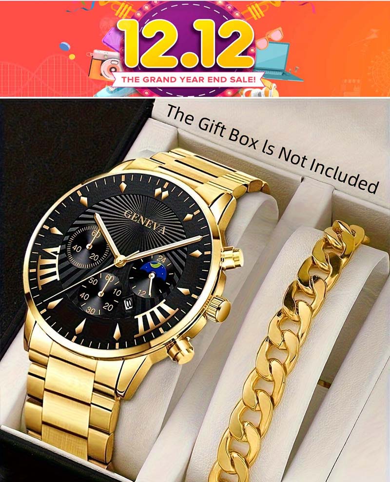 Fashion Mens Stainless Steel Watches Wristwatch Calendar Luminous Clock Men Business Casual Watch