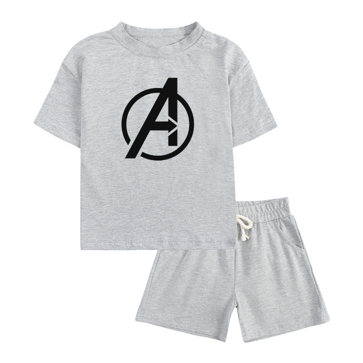 Real Boss By Rich Man Kids Baby Boy Girl 2 Piece Tracksuit Summer Outfits Solid Short Sleeve T Shirt with Shorts Set - Tshirts For Boys / Tshirts For Girls