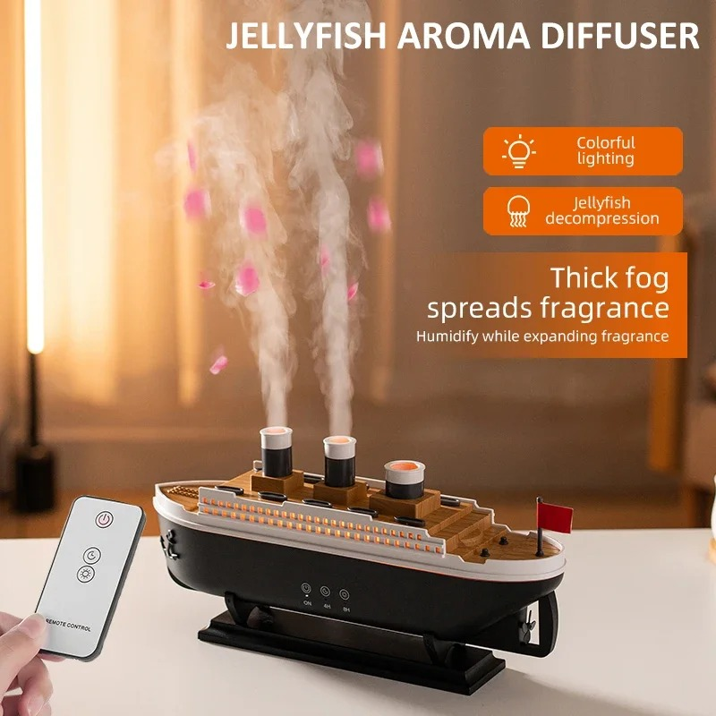 Creative Train Aroma Diffuser | Ultrasonic Cool Mist Humidifier with Dual Spray, LED Ambient Light & Remote Control - Any More Variety Available