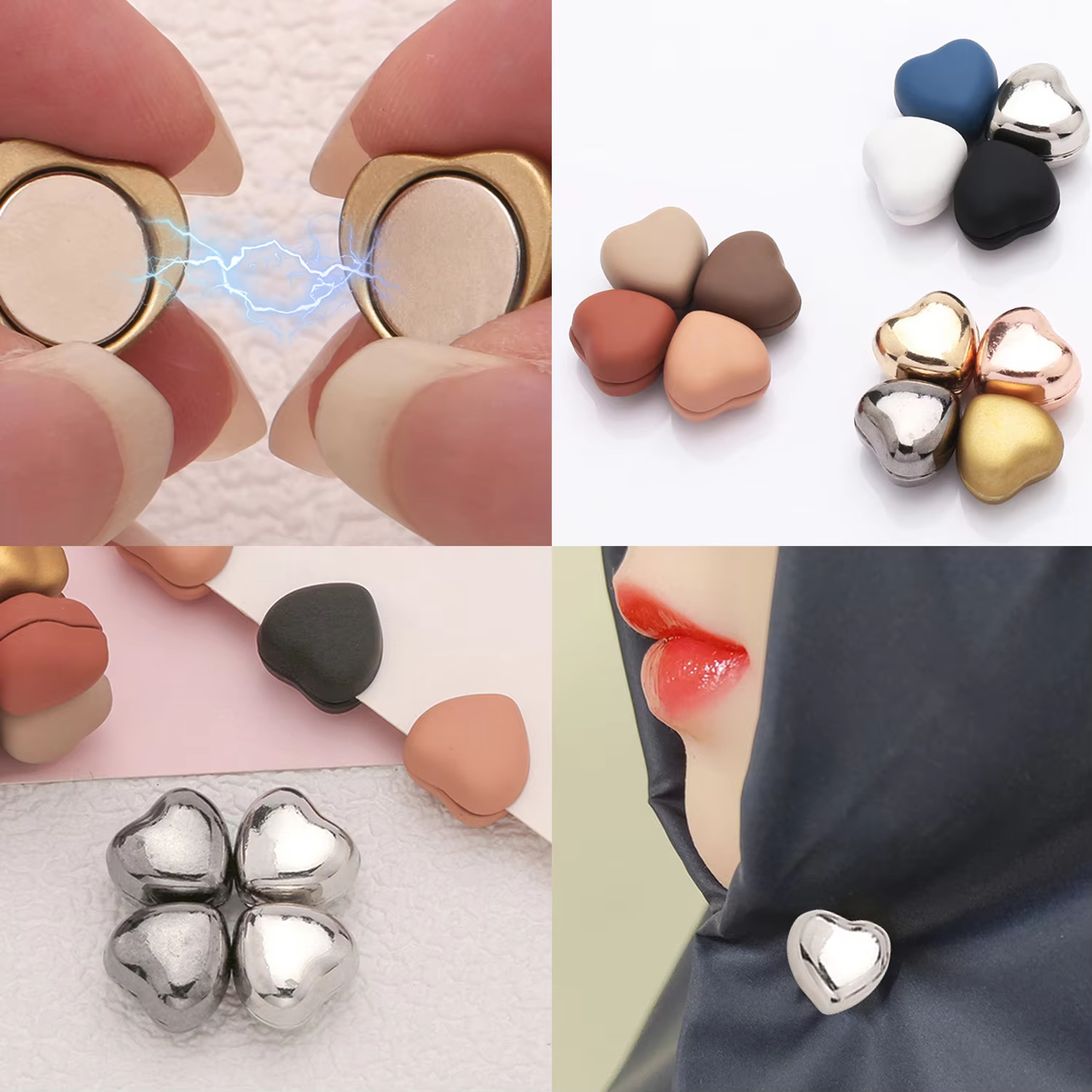 Hijab & Scarf Magnets – Multi-Design Scarf Magnets, Pinless Magnetic Pins for Muslim Hijab, Multi-Colored Magnetic Buttons for Scarf, Secure and Stylish Closure
