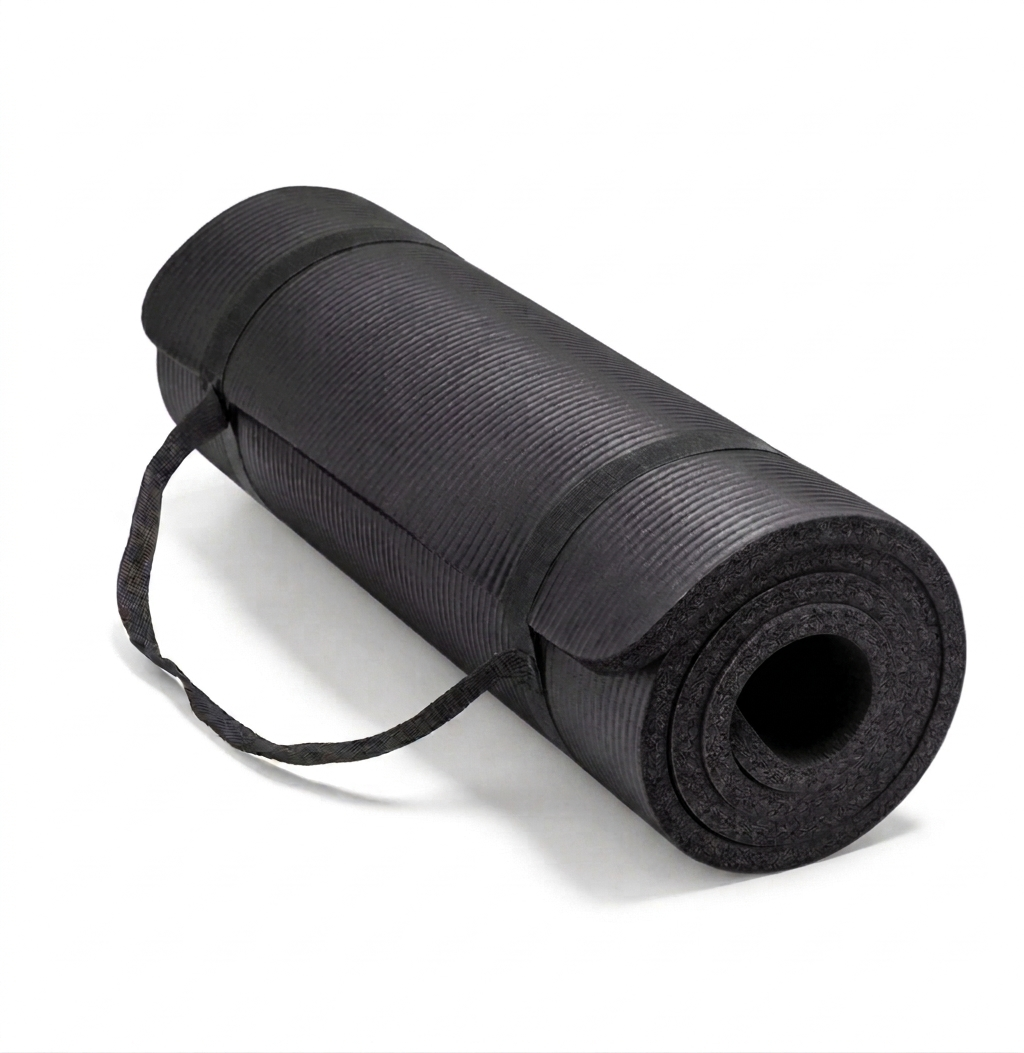 15MM  Thick Yoga Mat Fitness & Exercise Mat with Easy-Cinch Yoga Mat Carrier Strap, 72"L x 24"W  Thick