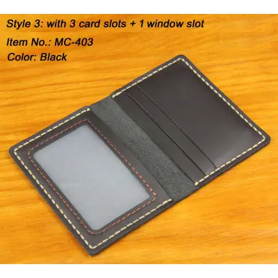 Genuine Leather Small Business Credit Card ID Holder Wallet with