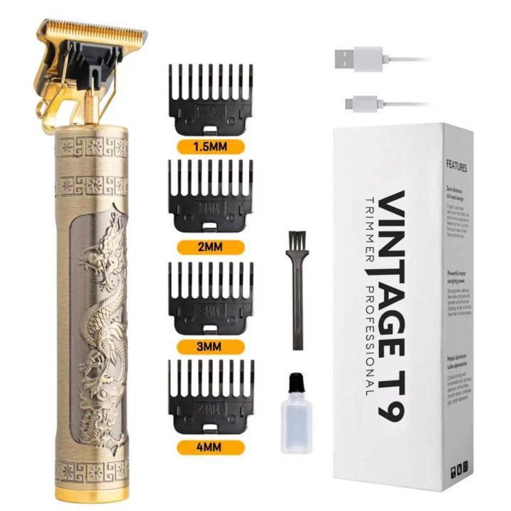 Rechargeable T9 Trimmer For Men /  Professional Vintage T9 Hair Trimmer / Trimming & Shaving Machine With Clippers For Head Beard & Nose Hairs / Facial Hair Remover