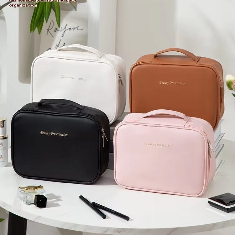 Chicapo Waterproof Cosmetic Organizer Bag For Women Large Capacity PU Makeup Storage Travel Case Model PUHZB0146