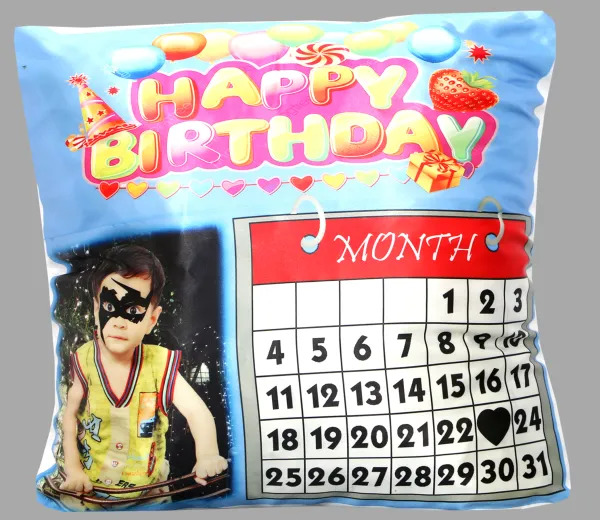 Customized Calendar Cushion with Name and Photo Stylish Design Premium Quality Pillow Cover