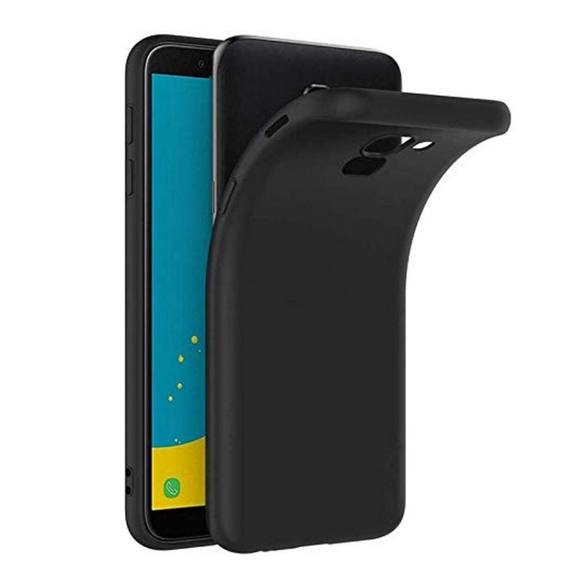 Samsung J6 Matte Black Soft Silicon Back Cover
