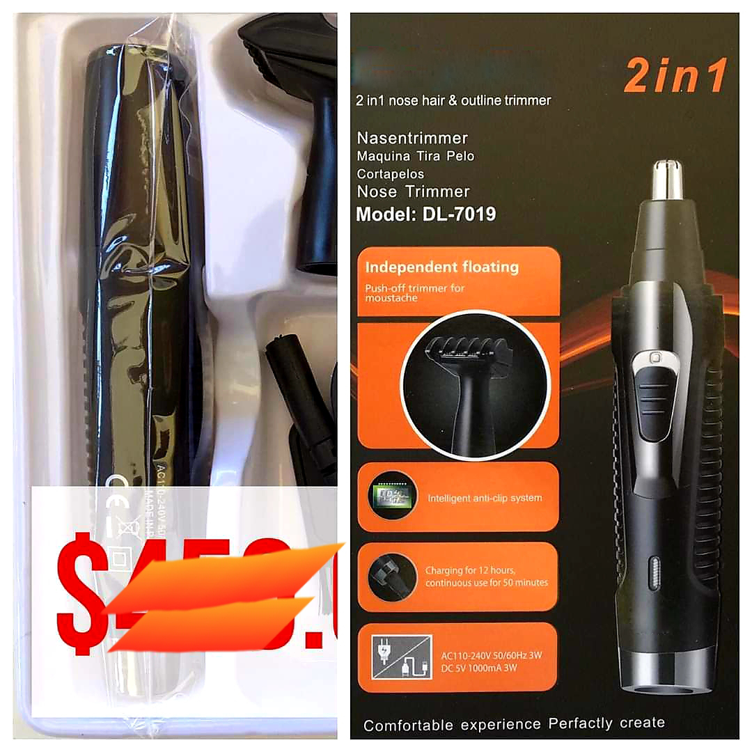 7019 Professional 2 in 1 Rechargeable Nose Hair and Outline Trimmer