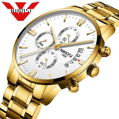 Nibosi Stainless Steel Strap Waterproof Top Brand Fashion Military