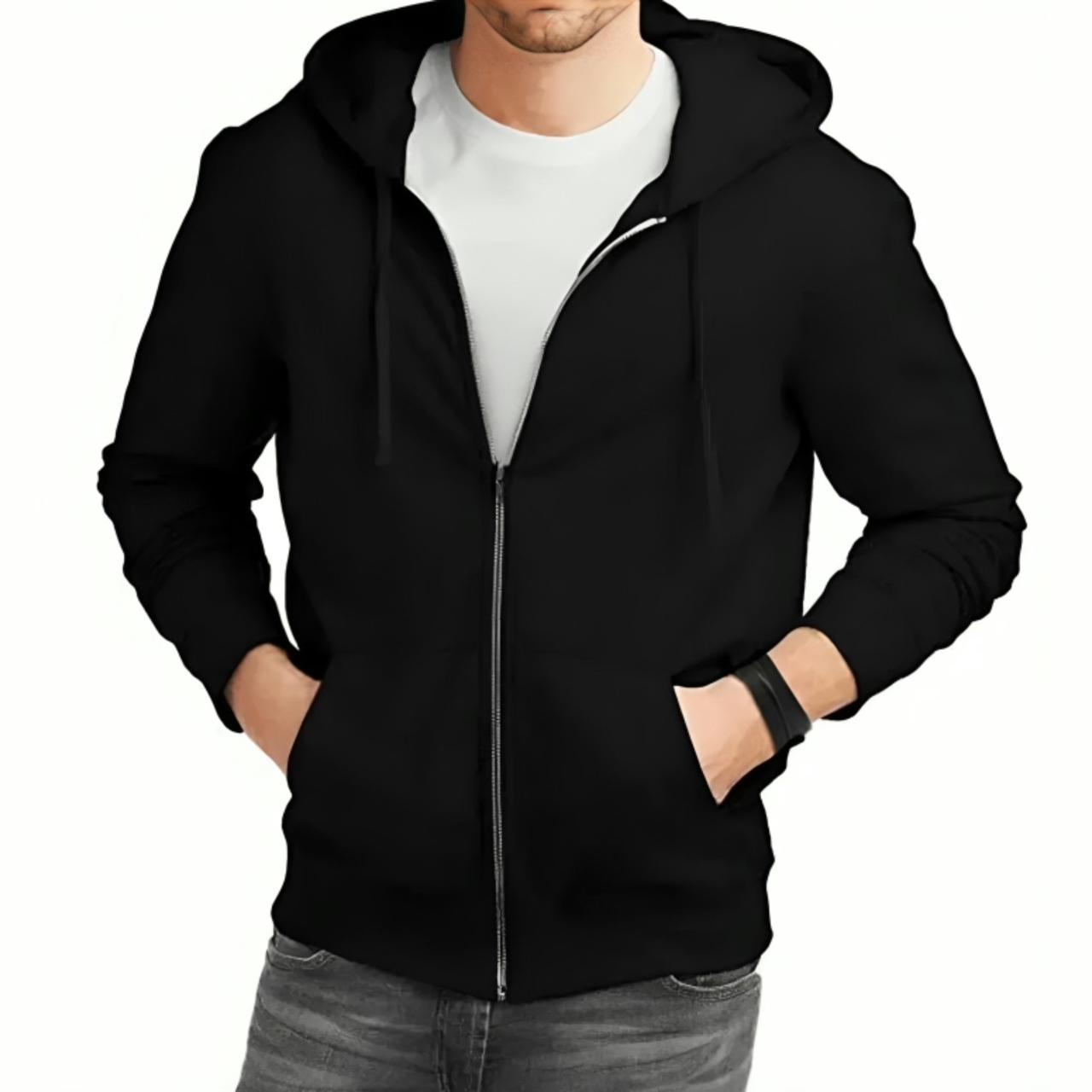 Winter Black Fleece Zipper For Men (Only Zipper)