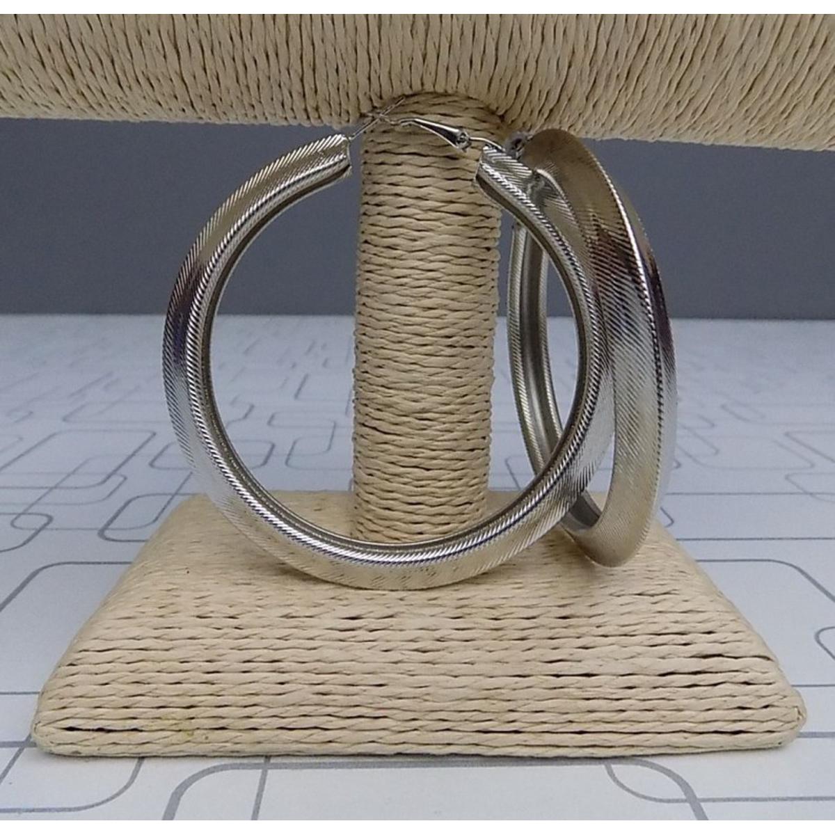 Fine And Beautiful Silver Hoop Earrings for Ladies and Girl 70mm Diameter