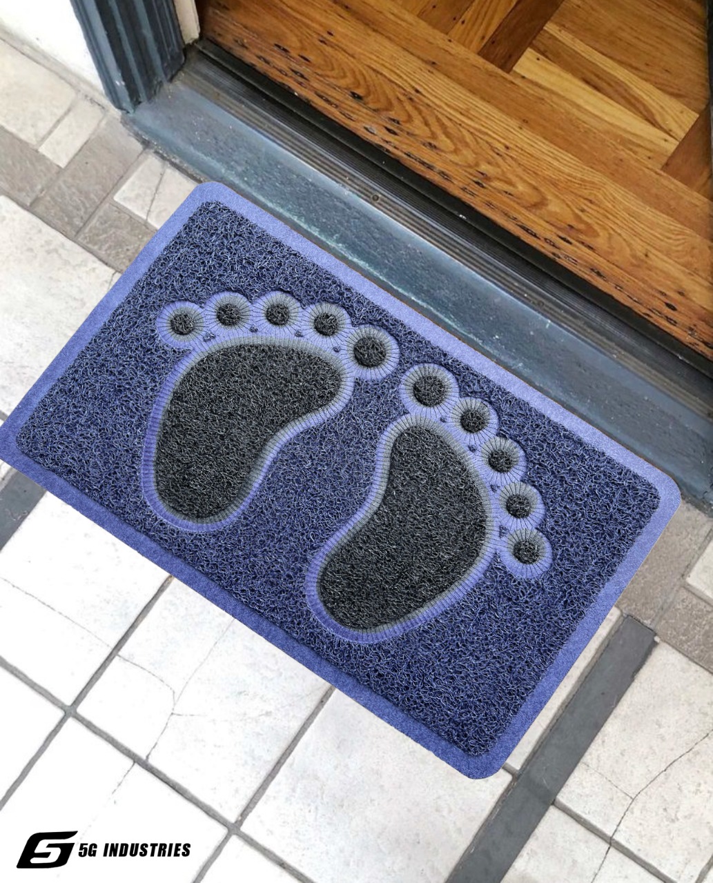 PVC Coil Doormat Foot Design Non Slip Washable Mat