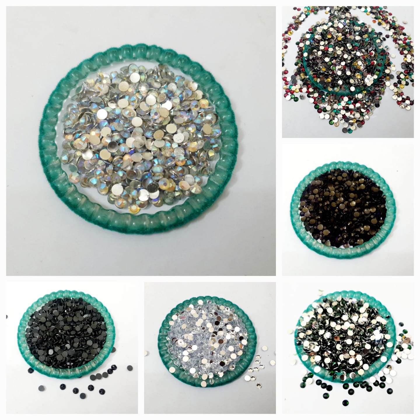300 Plus Pcs Shiny Kundan Beads DIY Sewing Craft Sets Small Size 4mm Resins