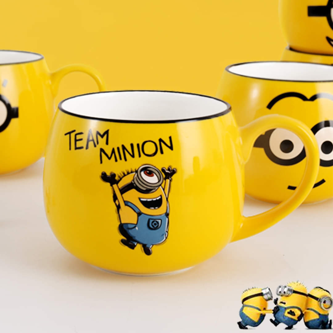 Ceramic Tea Cup Set – 1 Pc Of Cartoon Character Minion Oval Mug Set- Minions Coffee Cup Set