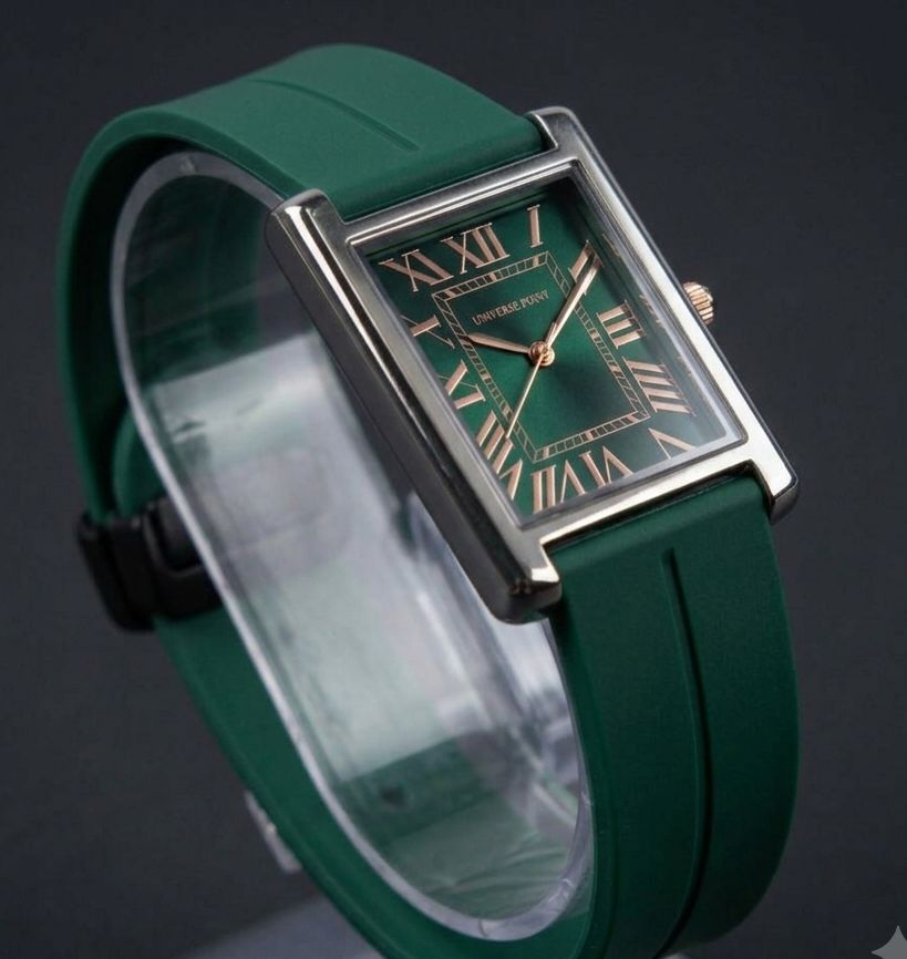Leather Strap Watch For Men's – Stylish Fashion Quartz Silicone Soft Rubber PU Strap Waterproof Belt - Elegant Business Watches for Boy's in Rectangular Shape Dial Analog Old Money Time Classic Vintage Look For Men With Golden & Silver Case