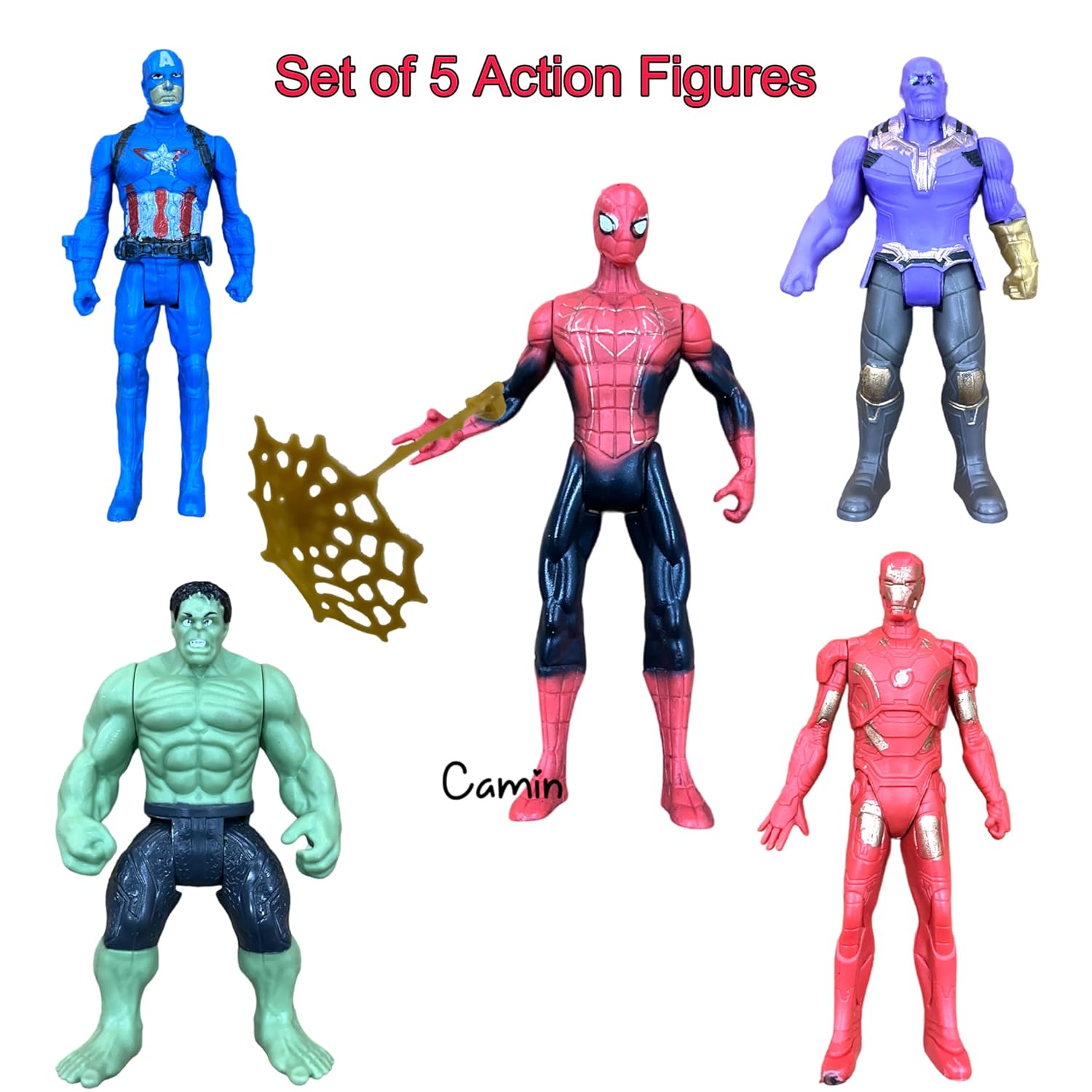 Marvel 6-Inch (15 CM) Hulk, Captain America, Iron Man, Spider-Man, & Black Panther Action Figure Set with Shield Accessory, Super Hero Toys, Ages 4+