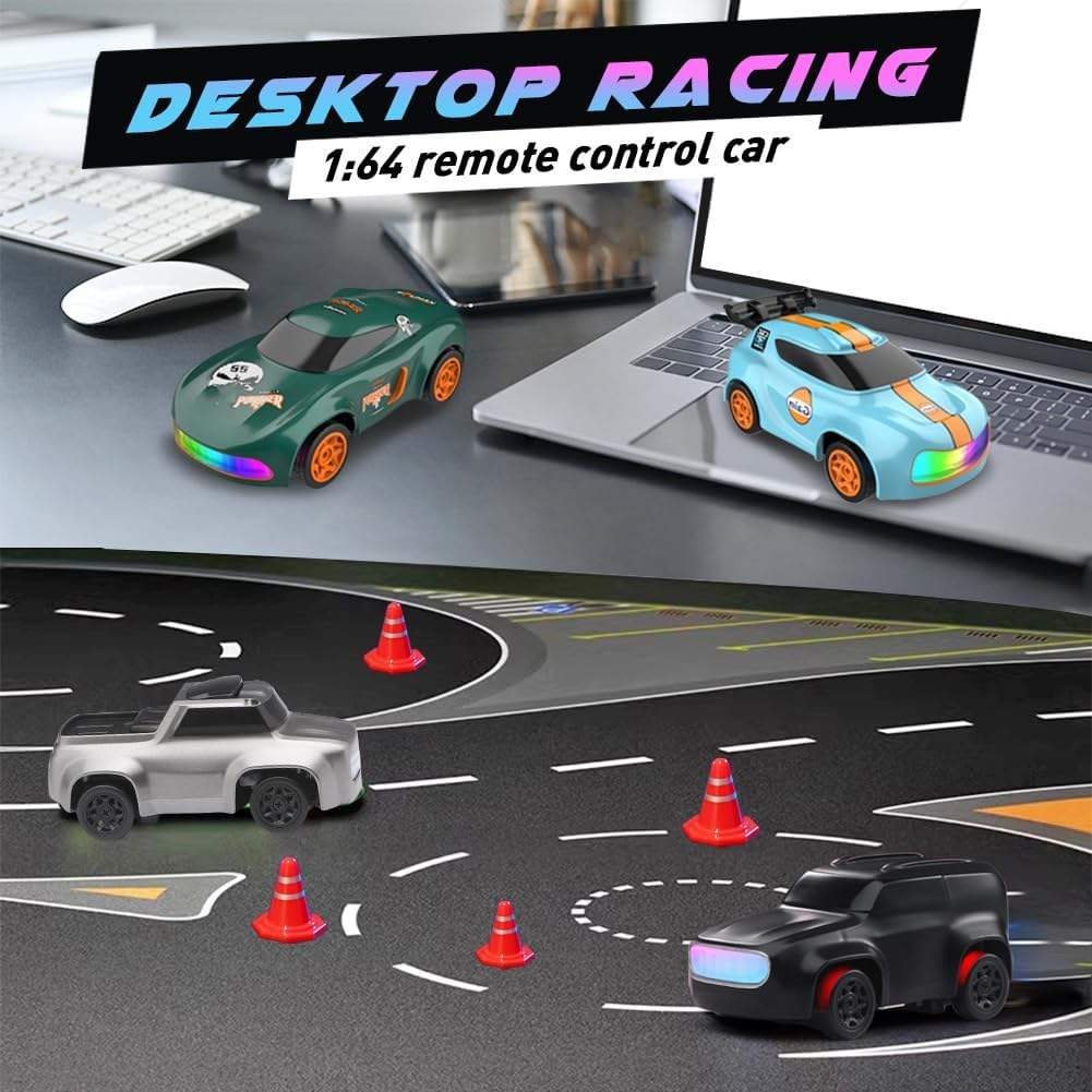 KIDDO KASTLE - Remote Control Speed Racing High Speed Electric 1:64 Mini RC Drift Car | 2.4GHz 4WD High-Speed 20KM/H Remote Control Racing Car with LED Lights & USB Rechargeable Battery | RTR Competition RC Car for Kids & Adults