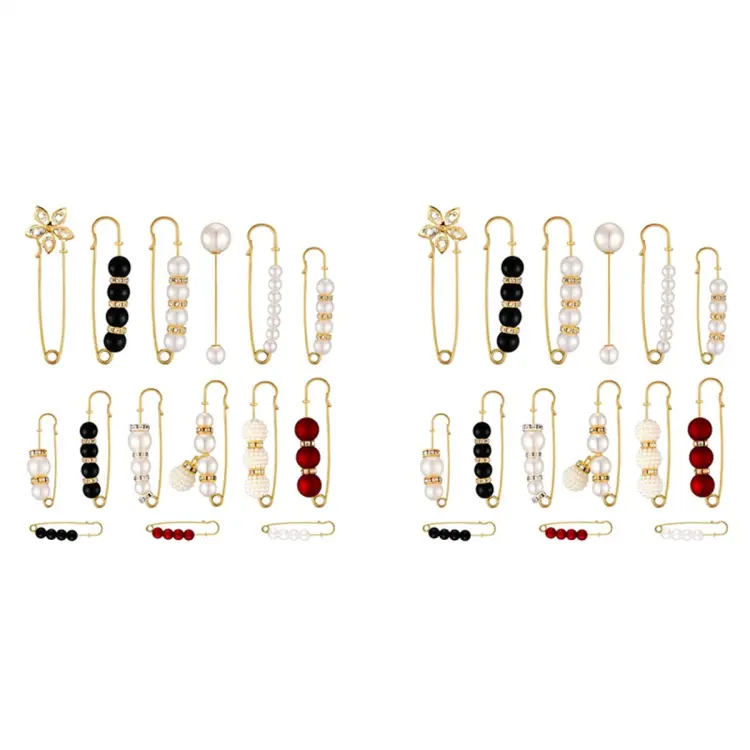 Pack Of 10 Strong Chunni Clips With Safety Pin, Easy To Use With Dupatta,  Hijab & Tikka Setting Gold