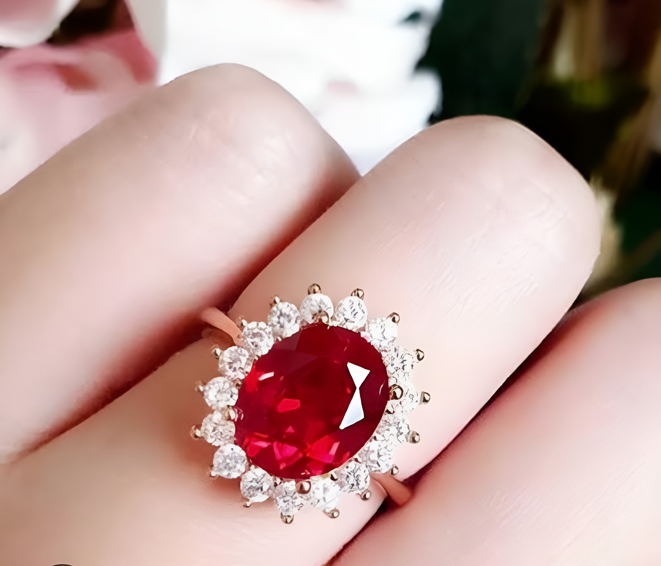 Beautiful Red Rubi stone finger rings elegant design best quality Size available 16/17/18