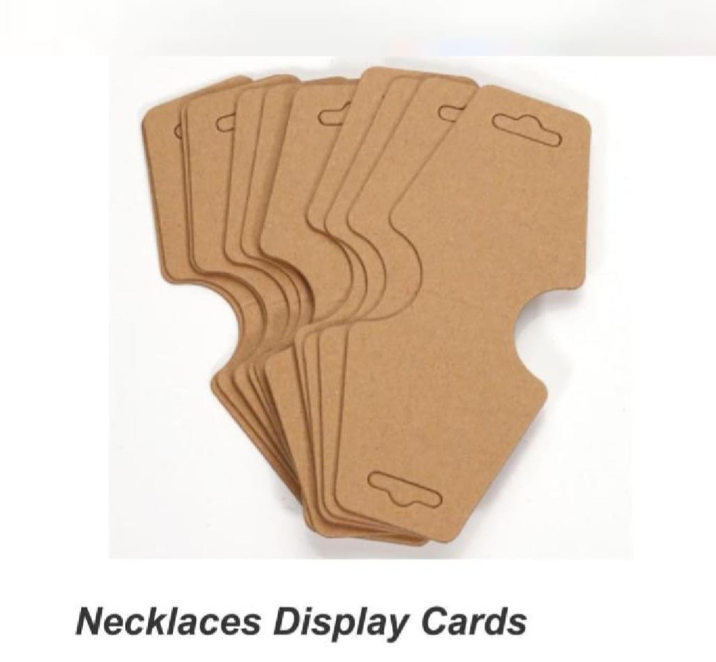 50 Pcs Necklace Tags Fold Over, Jewelry Display Card, Bracelet Display Card for Scrunchies, Headbands