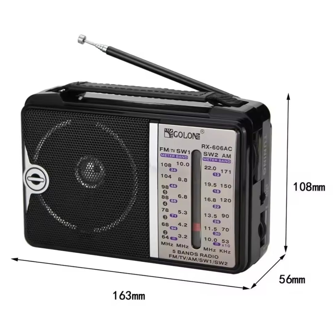 Portable FM/TV/AM/SW1/SW2 4 BAND High Sensitivity Radio