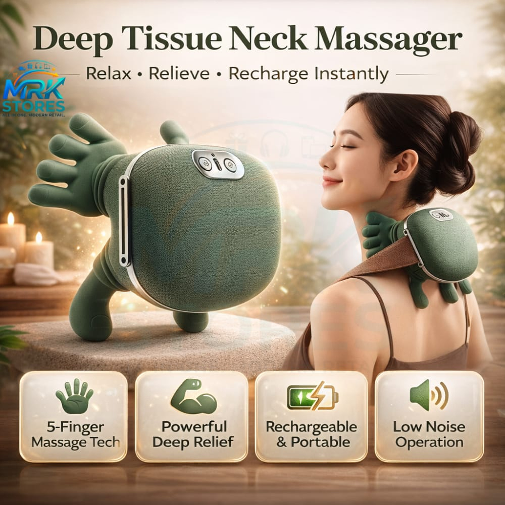 Portable Neck and shoulder Massager  Deep Kneading Shoulder Massage Device for Home, Office & Travel Shiatsu Neck & Shoulder Massager with Heat  Wearable Deep Tissue Massage Pillow for Pain Relief