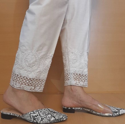 Embroidered Cotton Stitched  Trouser For Women \ Ladies \ Girls