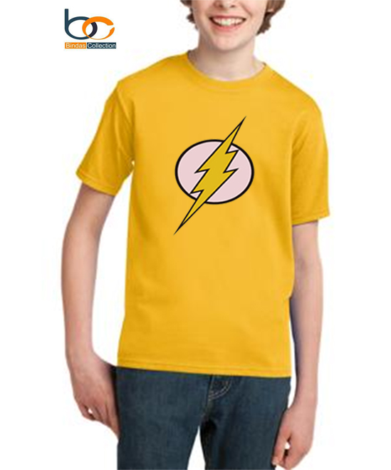Bindas Collection 1 PC yellow Flash Printed T shirt For Kids Tshirt For Boys