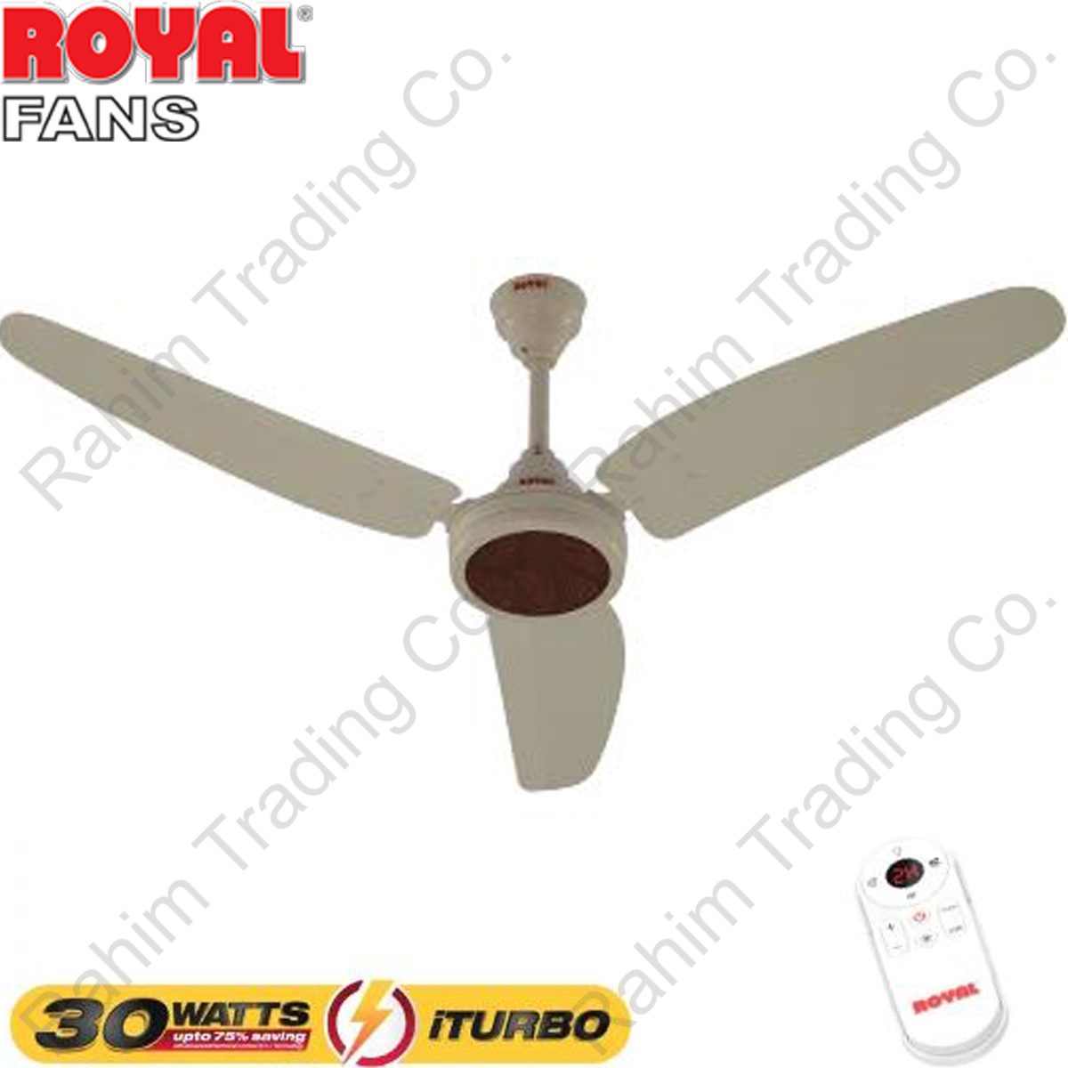 Royal Fans Ceiling Fan 30 Watts Inverter Copper 56 Inch OffWhite Daraz.pk