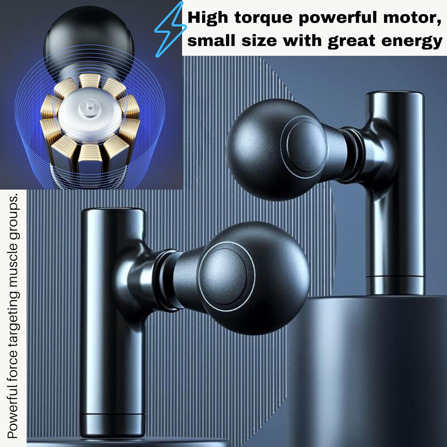 Portable Deep Tissue Muscle Recovery Massage Gun with High-Torque Motor and Easy-Carry Design