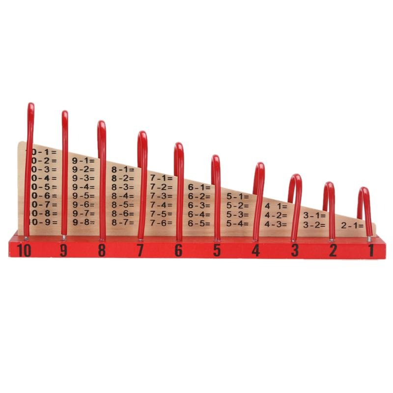 Wooden Abacus Counting Frame – Classic Math Learning Toy for Kids, Children & Toddlers – Educational Calculation Shelf with Colorful Beads – Montessori Counting Tool (10 Rows)