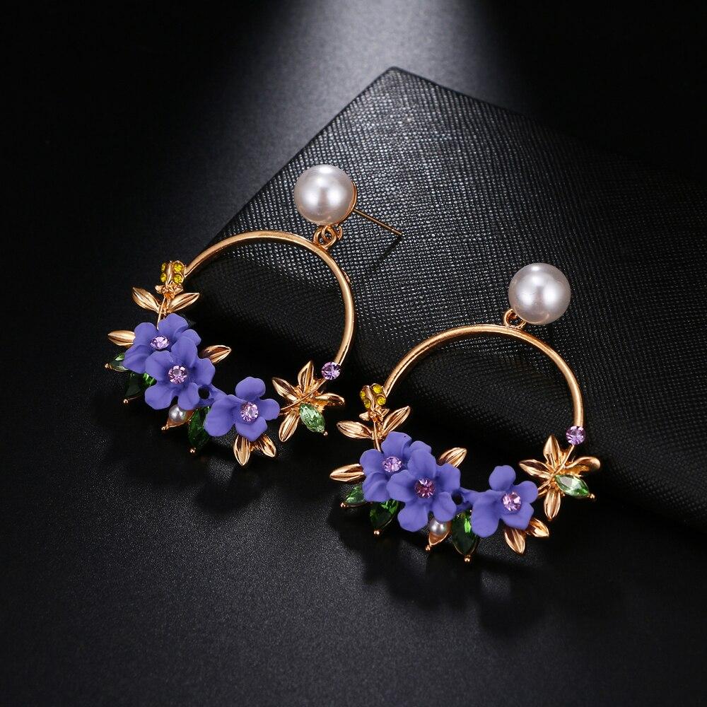 Trendy Classy Elegant Pearl Drop Stylish Hoop Earring For Girls