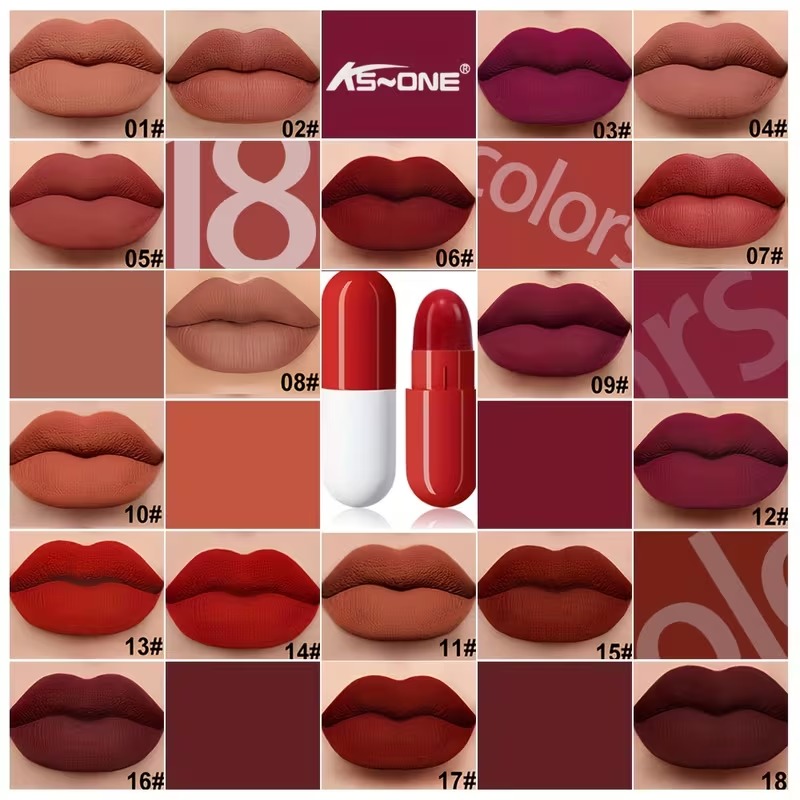 ORIGINAL IMPORTED LMG BROTHS 9/12/18 Color Capsule Lipstick Set – Silky Smooth Matte Finish Mini Lipstick Pods (Travel Size & Portable)