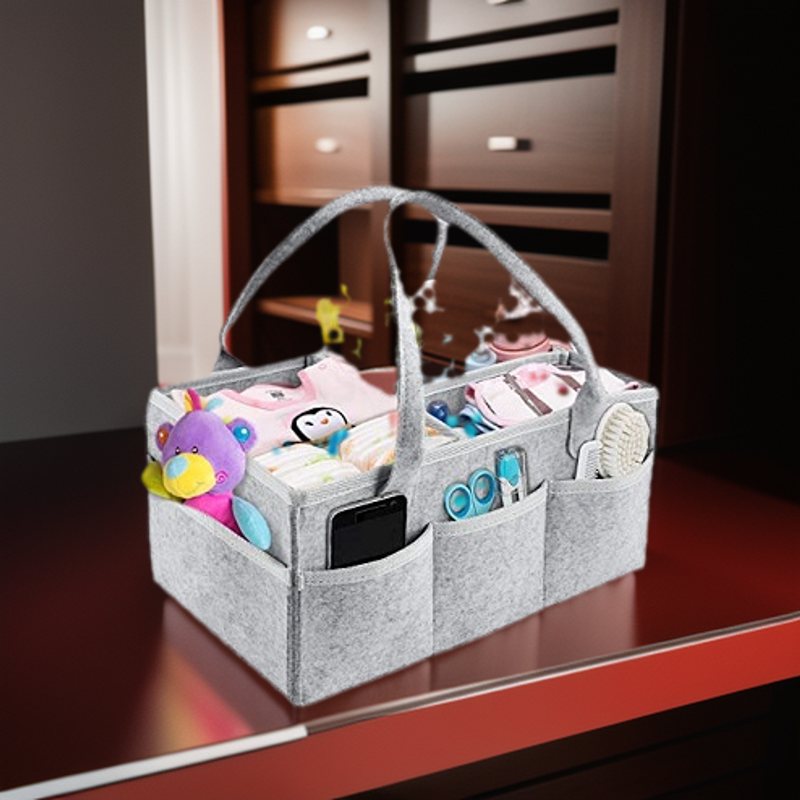 pack of 2 Baby diaper caddy organizer, Foldable storage bag, Portable storage basket with 10 pockets, New born baby accessories, Baby bags for mother