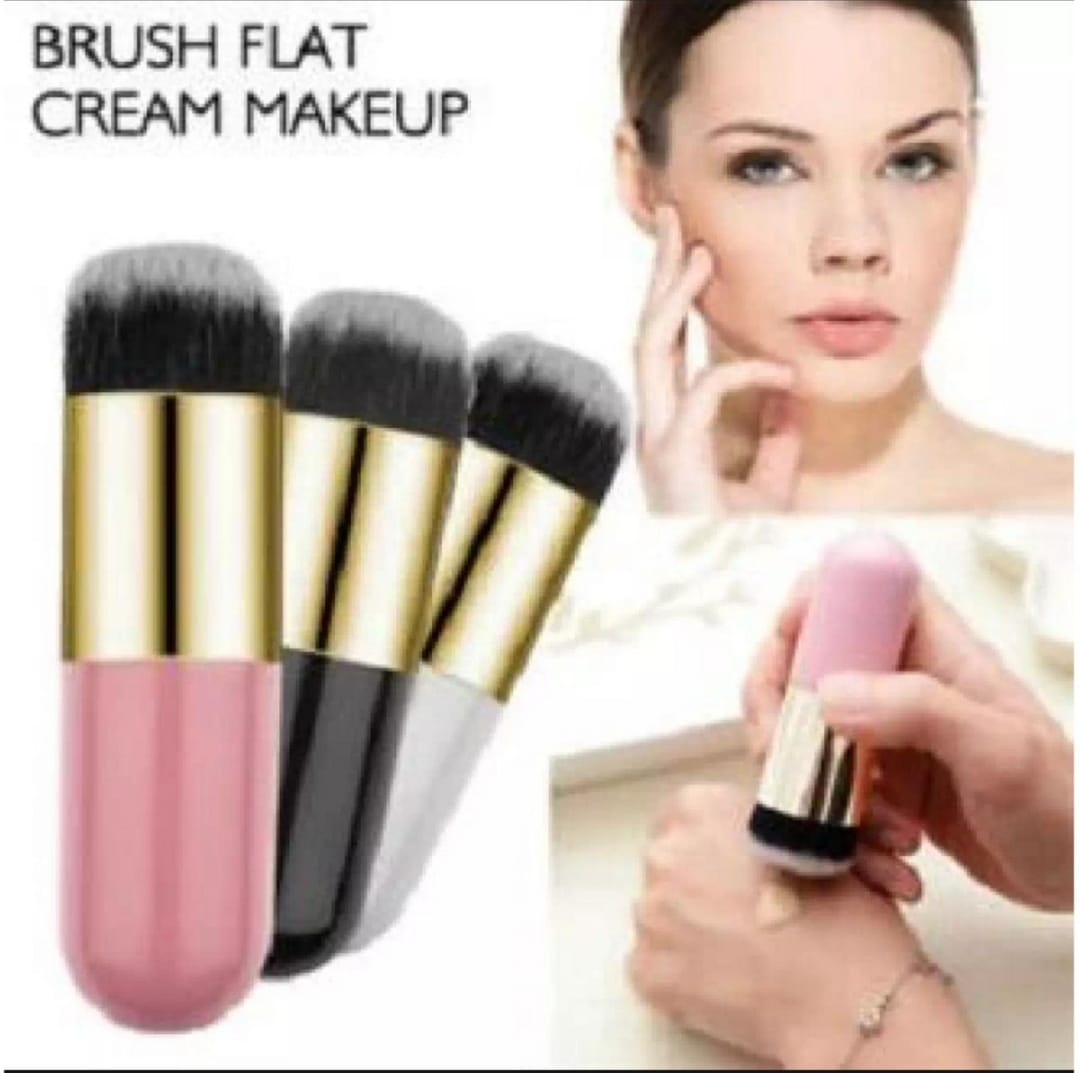 Chubby Pier Foundation Brush Flat Cream Makeup Brushes Professional Cosmetic Brush Highlight Brush Loose Powder Blush Soft Synthetic Hair Makeup Brushes Face Contour Cosmetic Beauty Tools