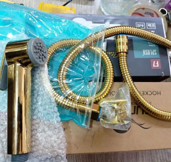 Muslim shower Golden set Toilet shower head with CP Chain complete set