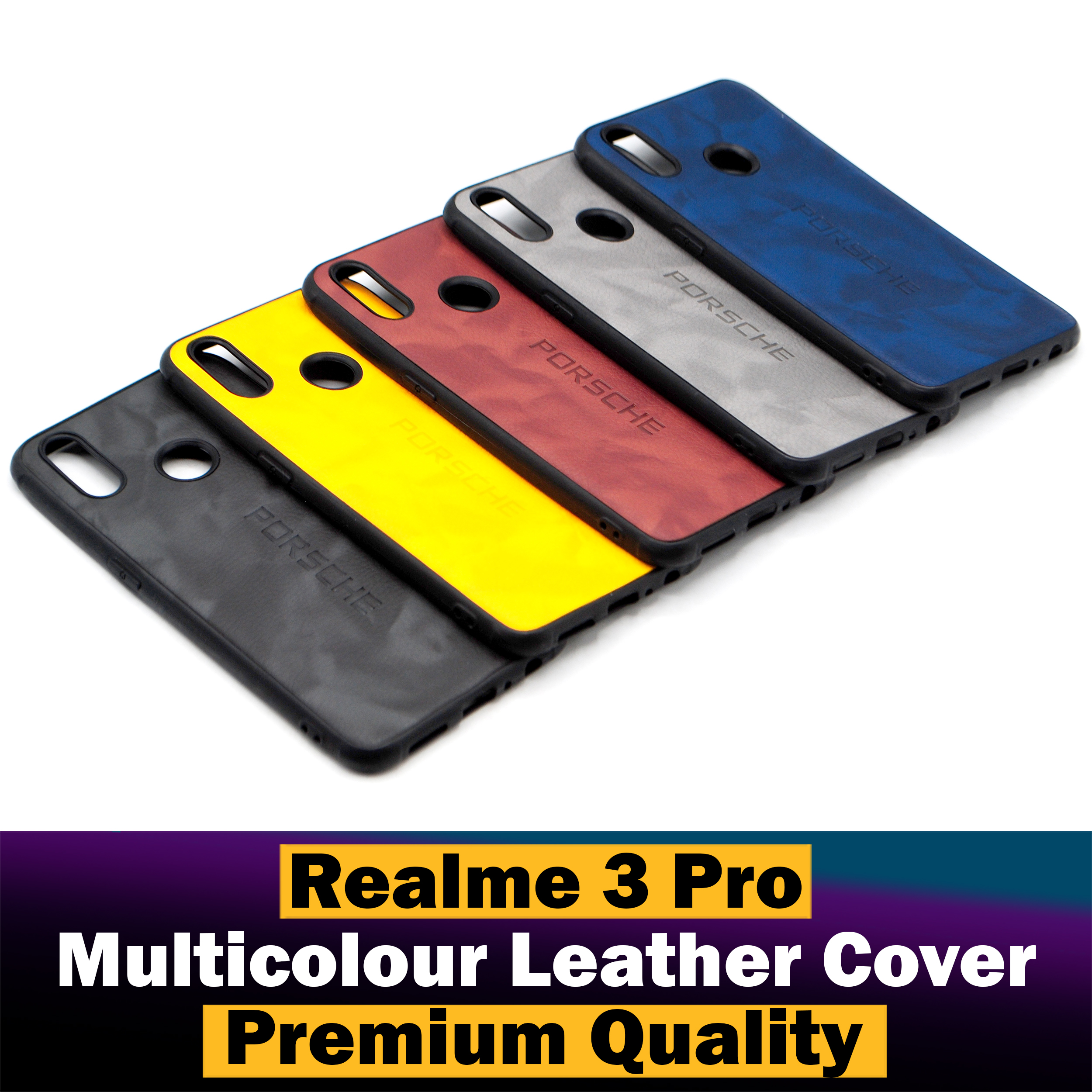 realme 3 pro leather back cover