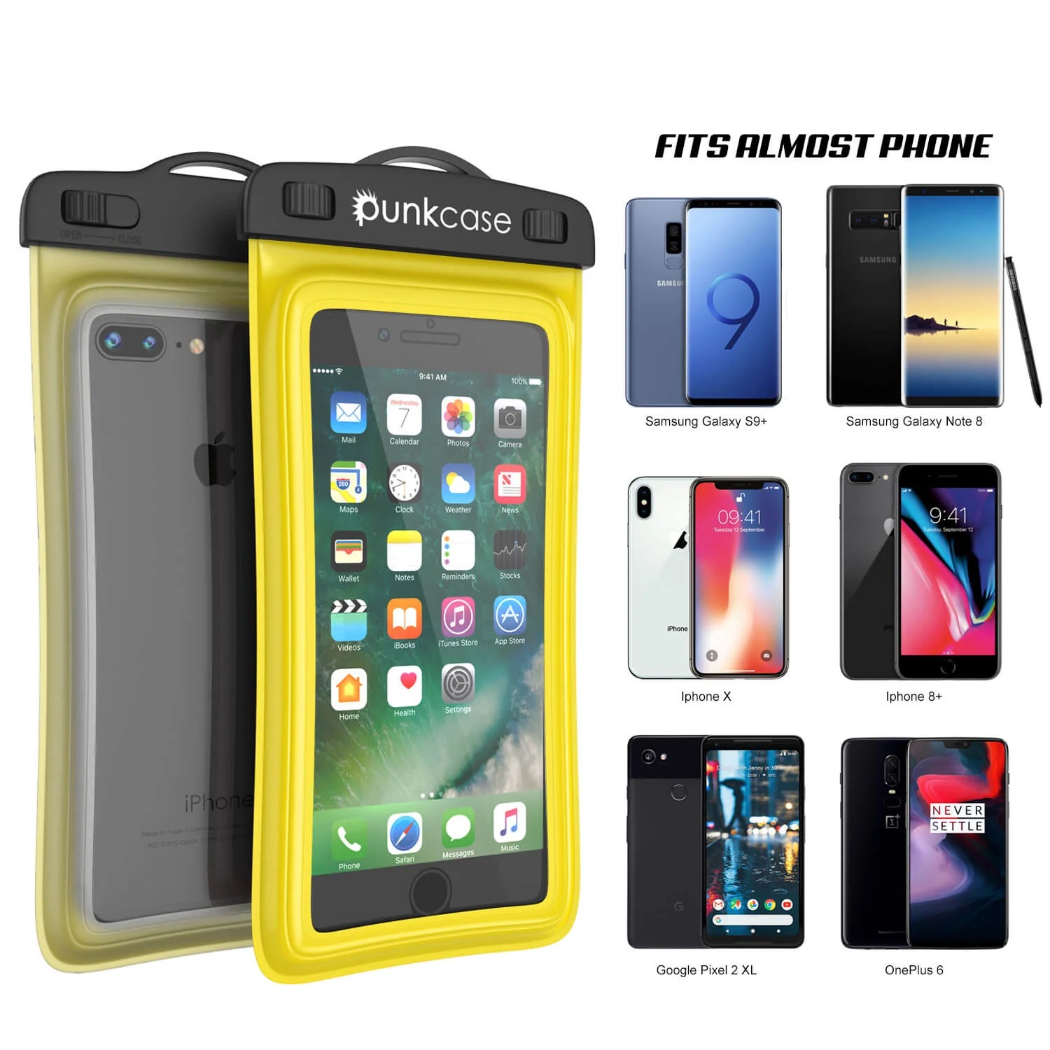 FRAKIN Universal Waterproof Mobile Cover Pouch Heavy Duty Water Resistant Dry Bag Touch Screen Compatible Transparent Protective Case for Swimming Beach Vacation Water Sports Fishing Kayaking Boating Travel Outdoor Activities Rainproof Dustproof Sandproof