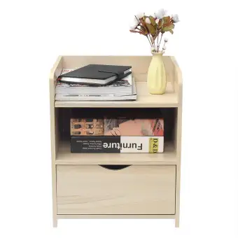 Modern Wooden Bedside Table Nightstand Storage Bedroom Cabinet Shelf Units