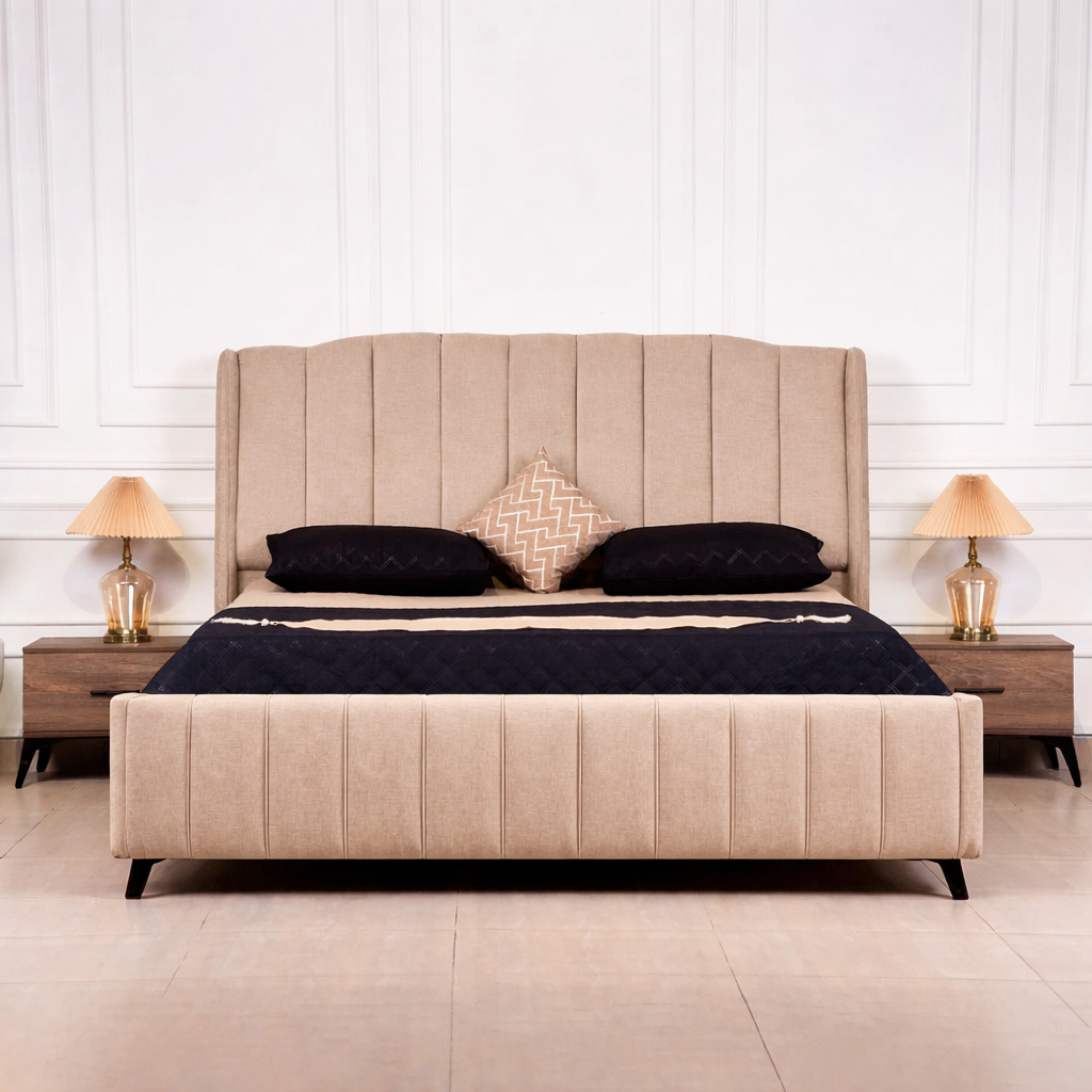 Affordable New  Design wooden Bed Set  without side table Furniture for room / Wooden poshesh Beds For Bedroomn BED2